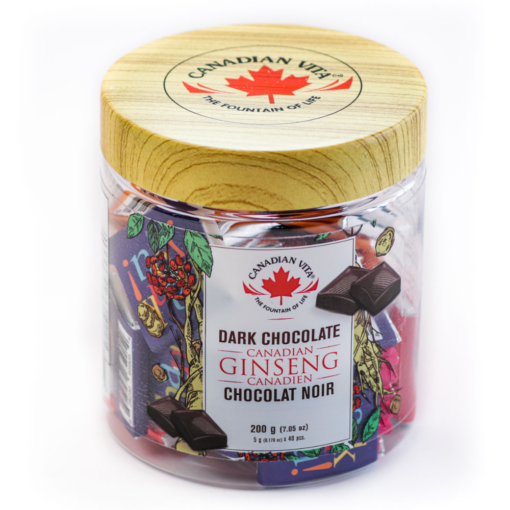 Sô-Cô-La Đen Nhân Sâm Canadian Vita – Ginseng Dark Chocolate (40 miếng/hộp)