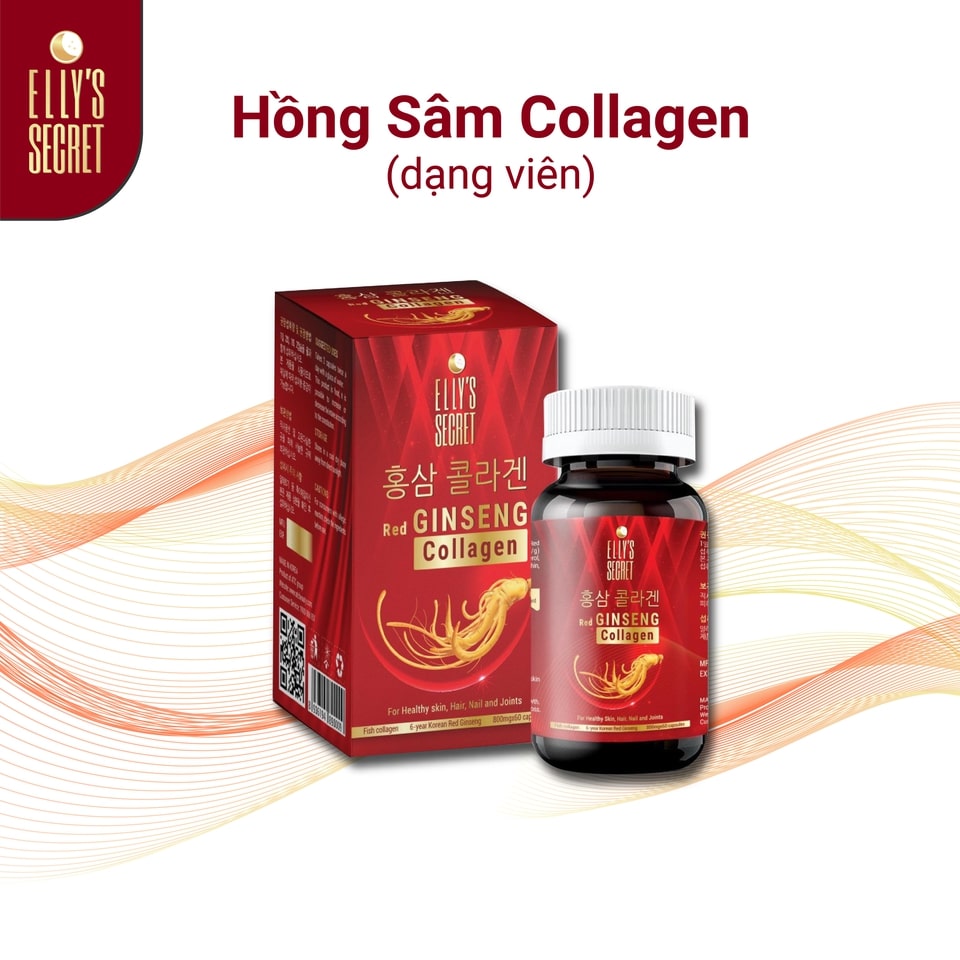 Viên uống Hồng Sâm Collagen cao cấp Hàn Quốc-Elly’s Secret (60 viên/ lọ)