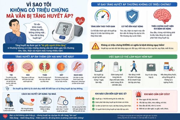 Không triệu chứng vẫn có thể bị tăng huyết áp